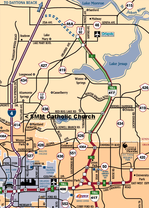 Map to St Mary Magdalen Catholic Parish